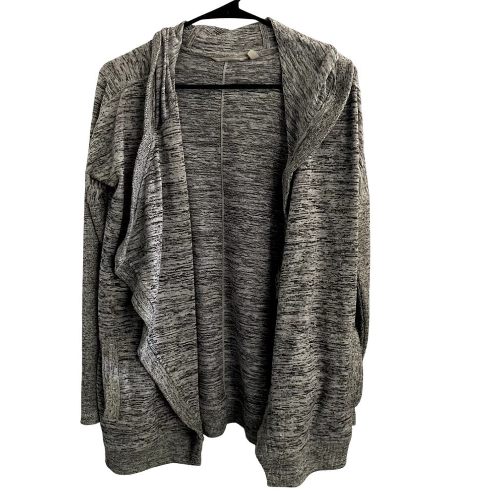 Athleta Womens Size S Hooded Blissful Wrap Cardigan Gray Heather Sweater